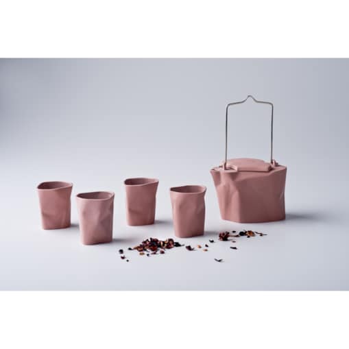 Zestaw do herbaty Pogięty różowy CD23