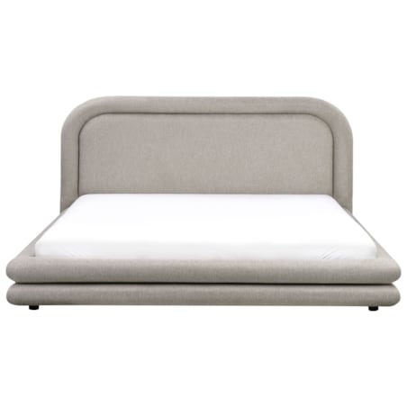Łóżko Len syntetyczny LAVARDENS 180 x 200 cm Beżowoszary
