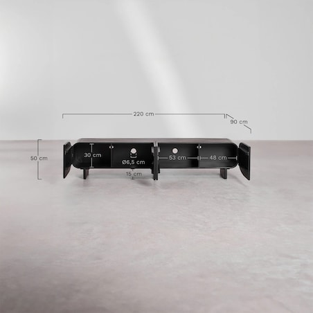 Szafka RTV z drewna mango Agathe 220 cm