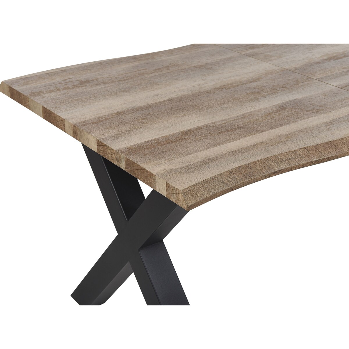 Stół do jadalni rozkładany 140/180 x 90 cm jasne drewno z czarnym BRONSON