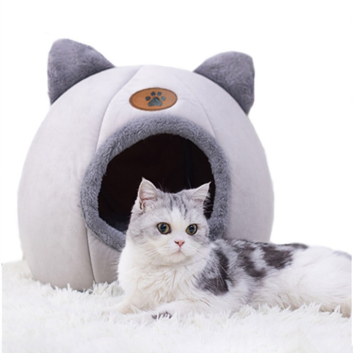 Budka dla kota psa legowisko szare