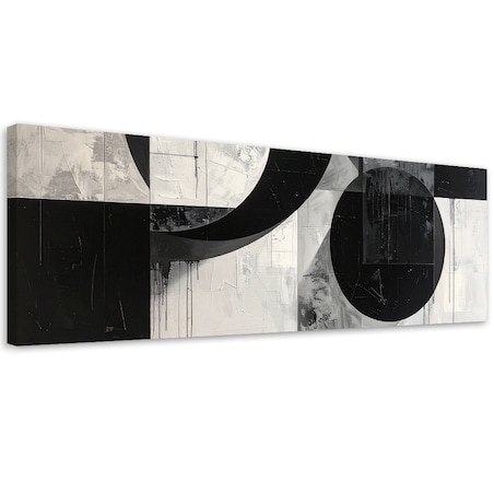 Obraz do salonu sypialni biura loftu, Czarno biała geometryczna abstrakcja