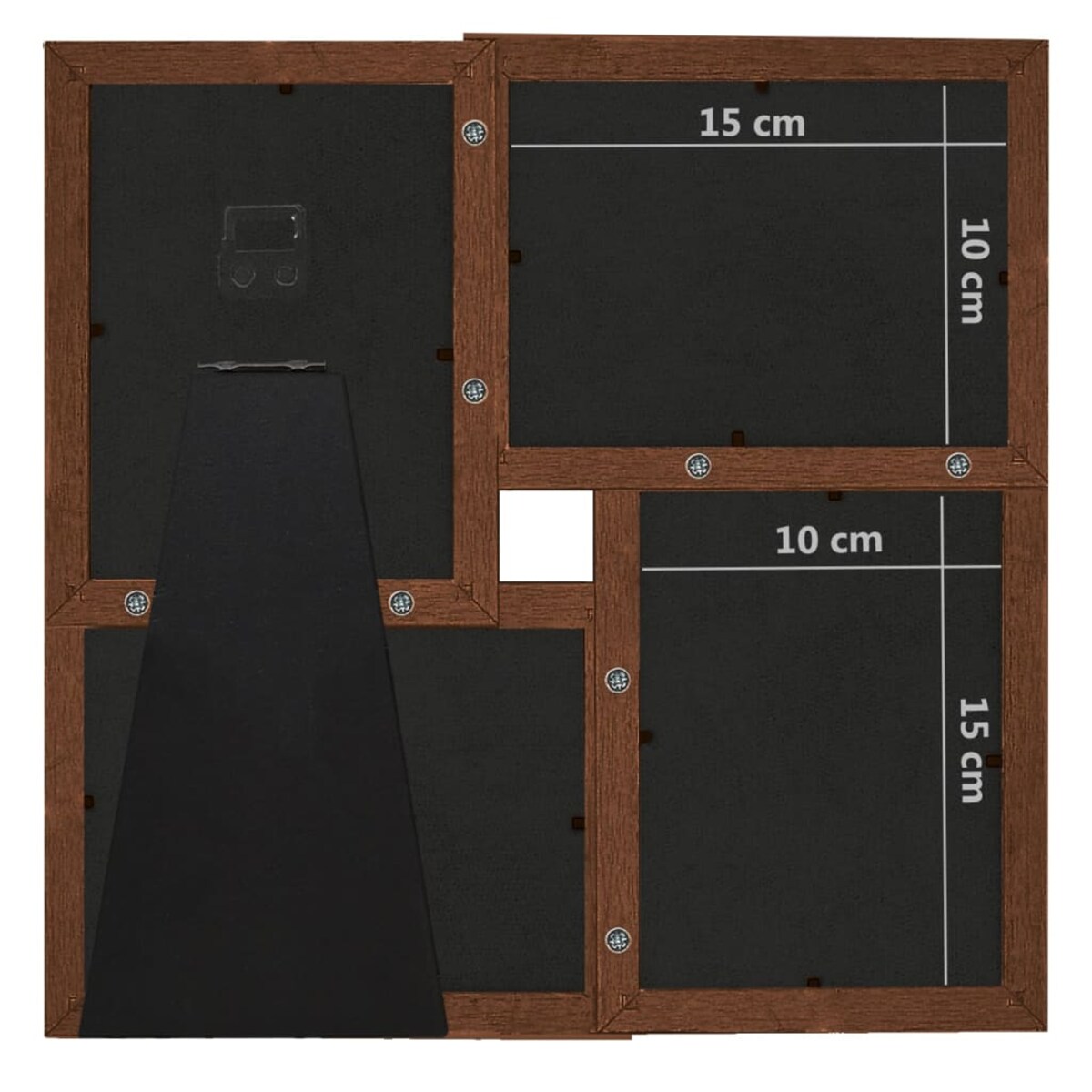 vidaXL Ramka na 4 zdjęcia 10x15 cm, ciemnobrązowa, MDF