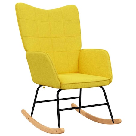 vidaXL Fotel bujany z podnóżkiem, musztardowy, obity tkaniną