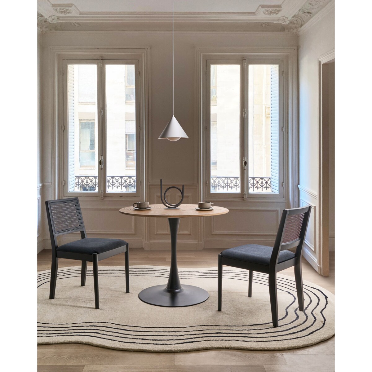 Zestaw 2 krzeseł do jadalni TAMARAC Drewno Czarny