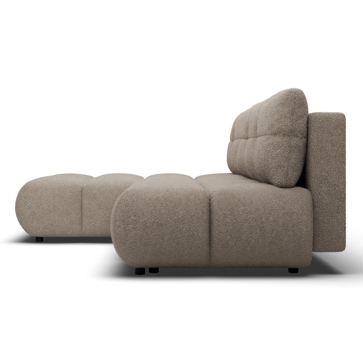 Pikowany Narożnik MILA rozkładany bez boczków lewy ciemnobeżowy