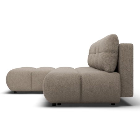 Pikowany Narożnik MILA rozkładany bez boczków lewy ciemnobeżowy