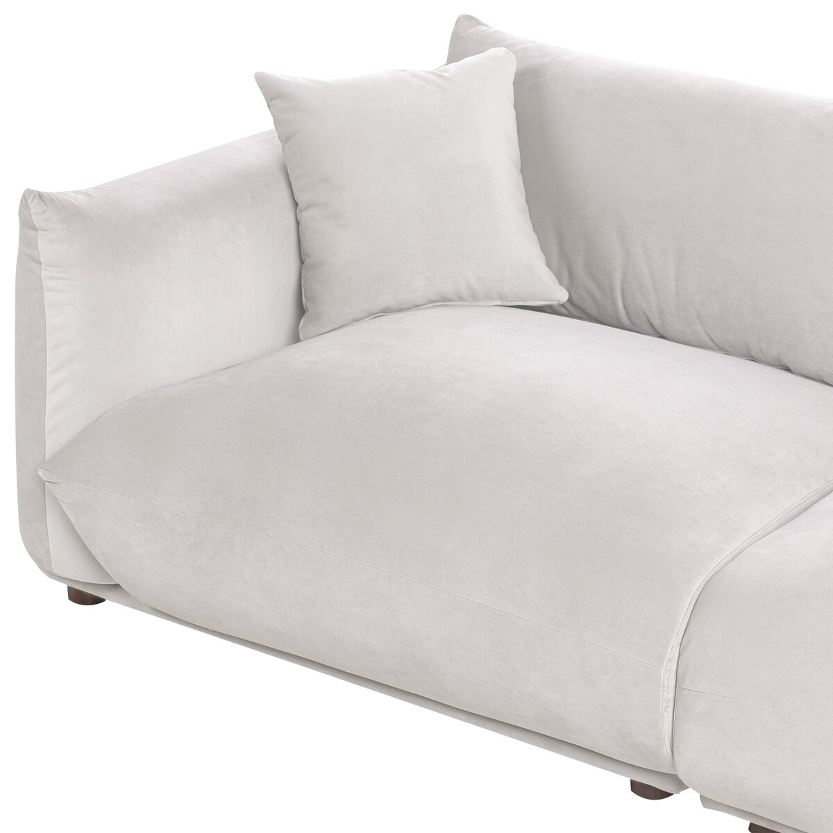 Sofa dla 3 osób LUVOS Welur Beżowoszary