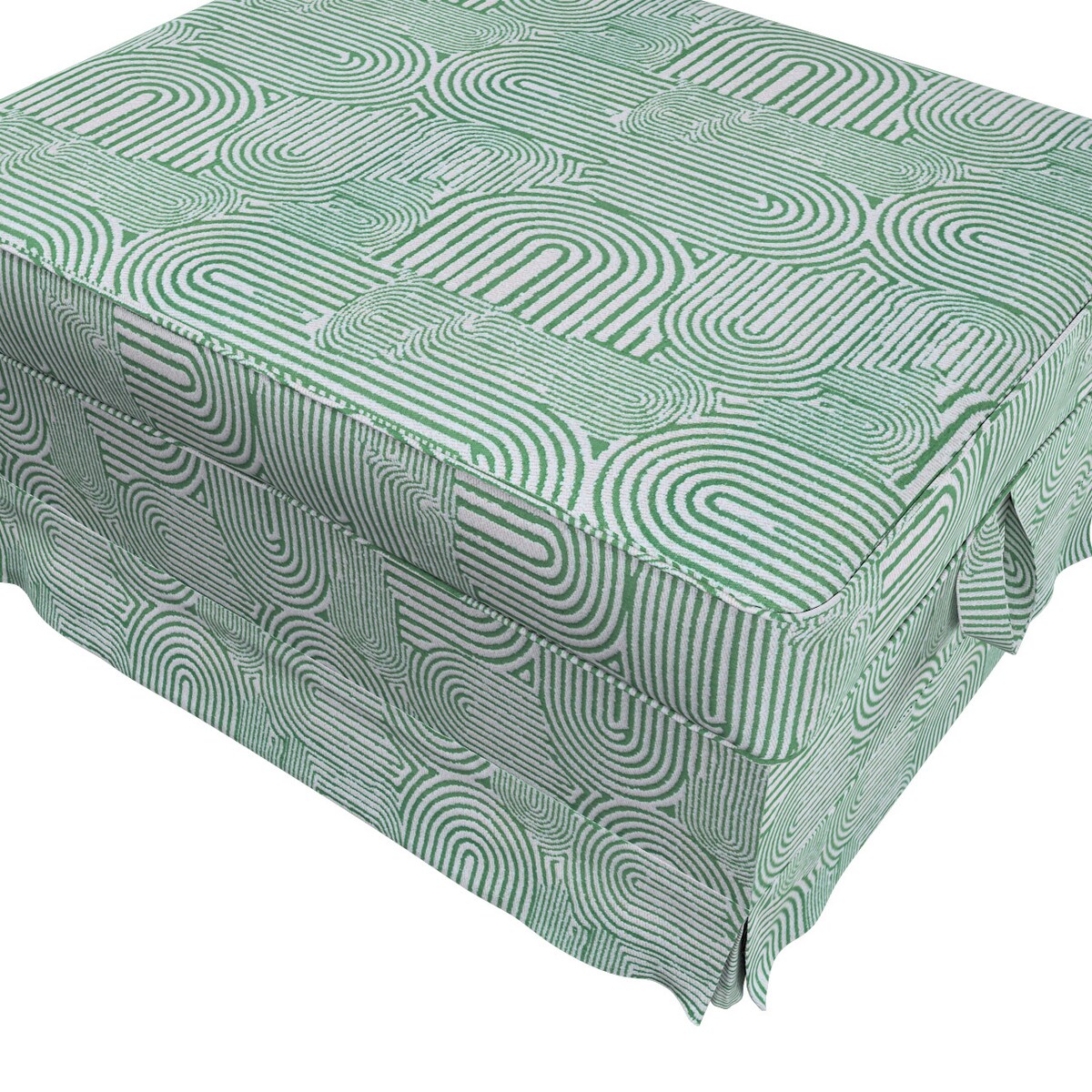 Pokrowiec na podnóżek Ektorp Bromma, miętowe łuki na kremowym tle, 60 x 79 x 42 cm, Cosy Home