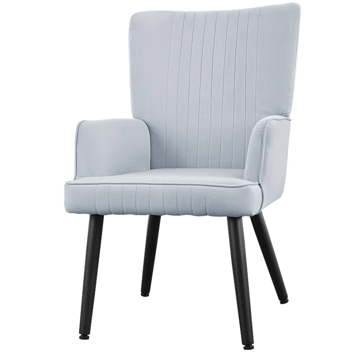 Fotel uszak do salonu wypoczynkowy welurowy tapicerowany jasnoszary