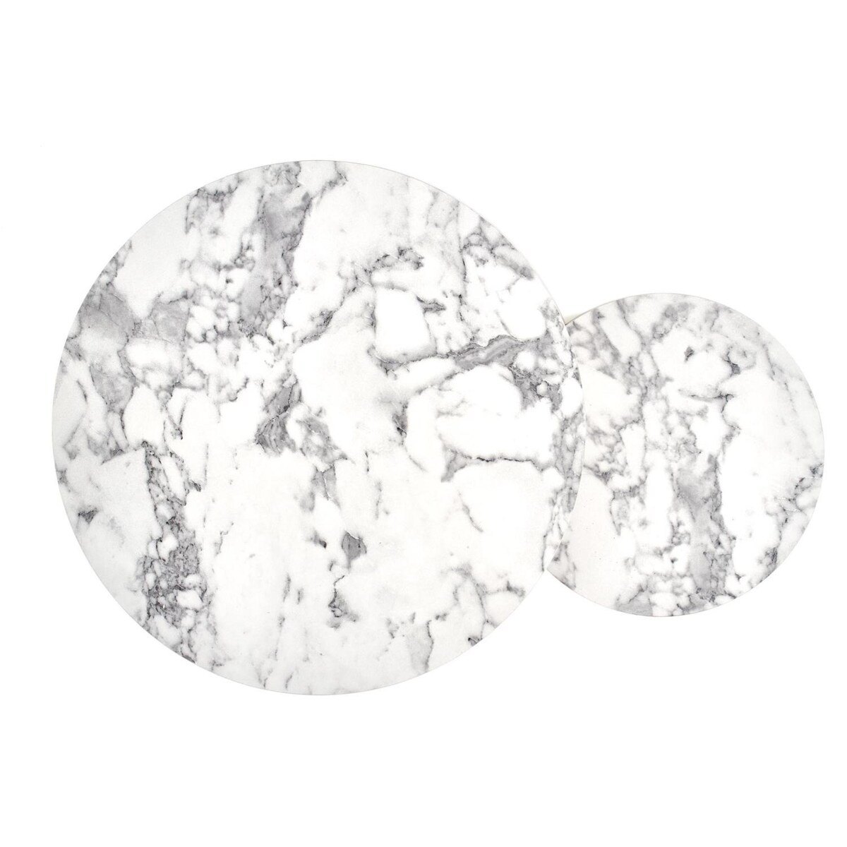 ZESTAW 2 STOLIKÓW Tunise 60/40 i 38/34 cm MARMUR srebrny