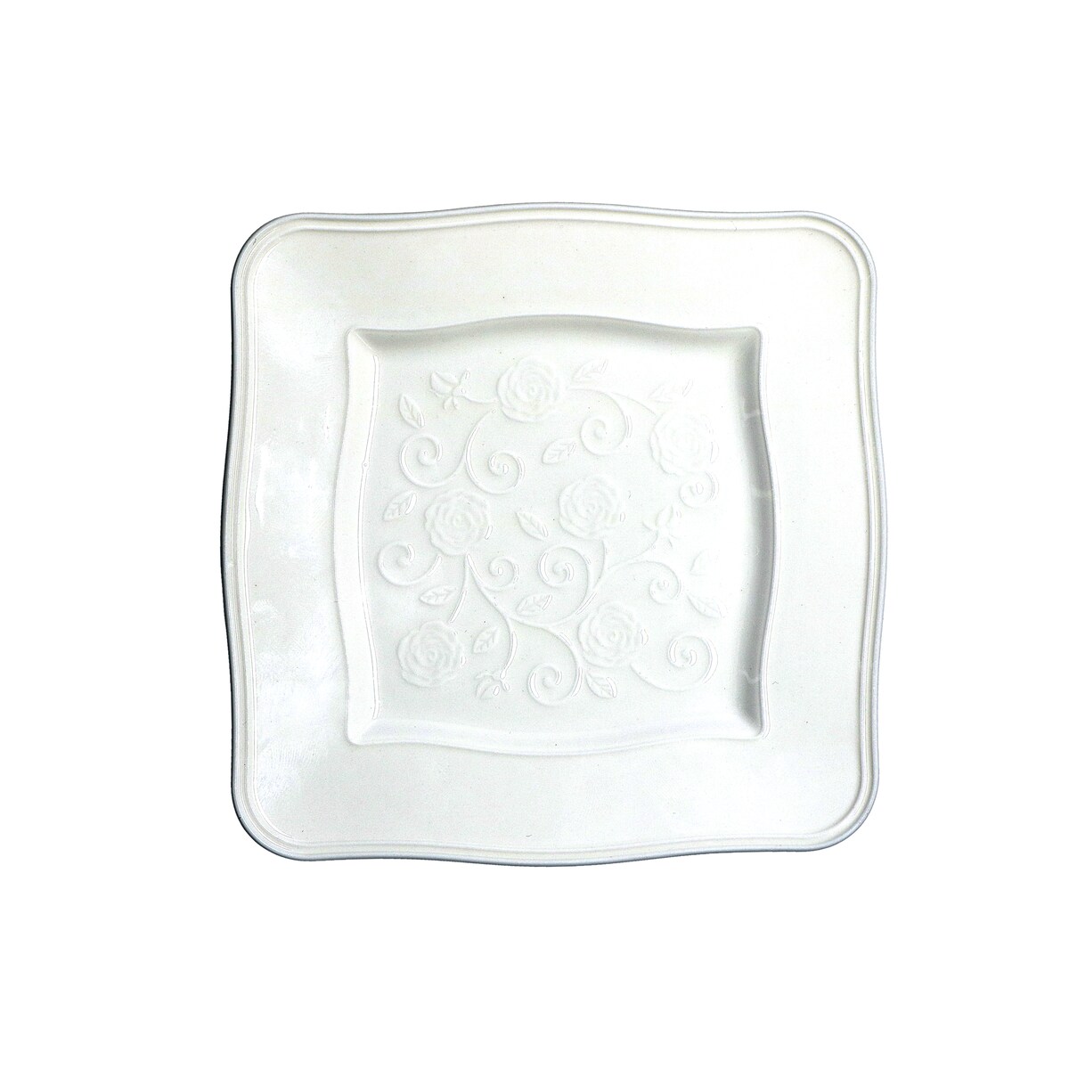 Talerz kwadratowy Florentina - Biały, 15 cm