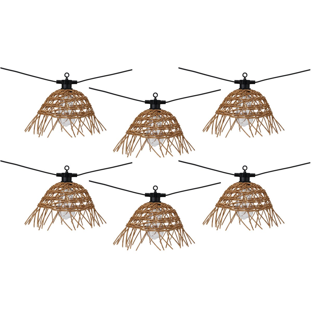 Rattanowy łańcuch świetlny, 6 lampek