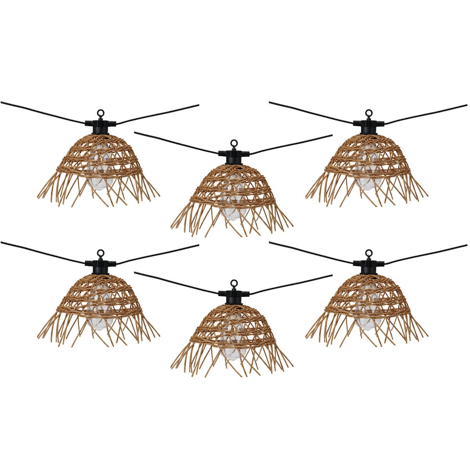 Rattanowy łańcuch świetlny, 6 lampek