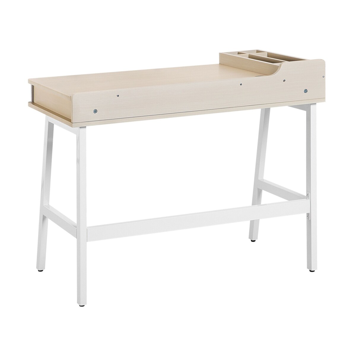 Biurko z szufladą i półką 100 x 55 cm jasne drewno PARAMARIBO