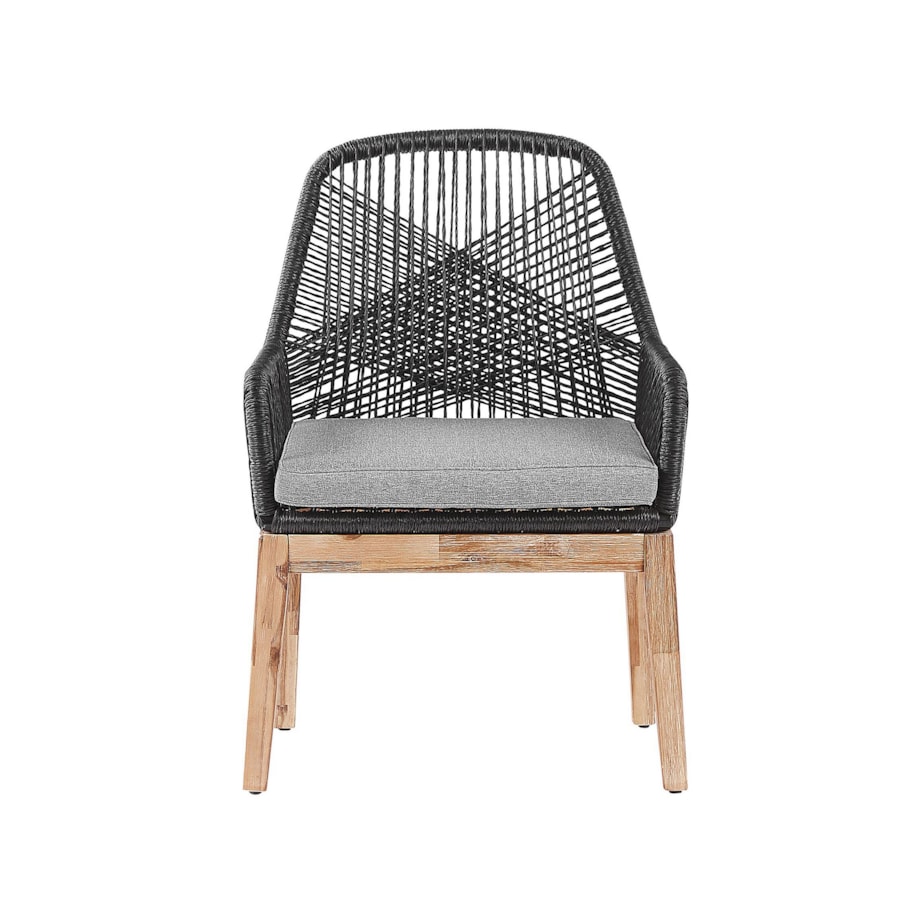 Zestaw ogrodowy dla 6 osób OLBIA z poduszkami Beton Czarny