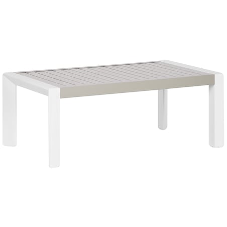 Stół ogrodowy CASTELLA 120 cm 70 cm Metal Beżowoszary
