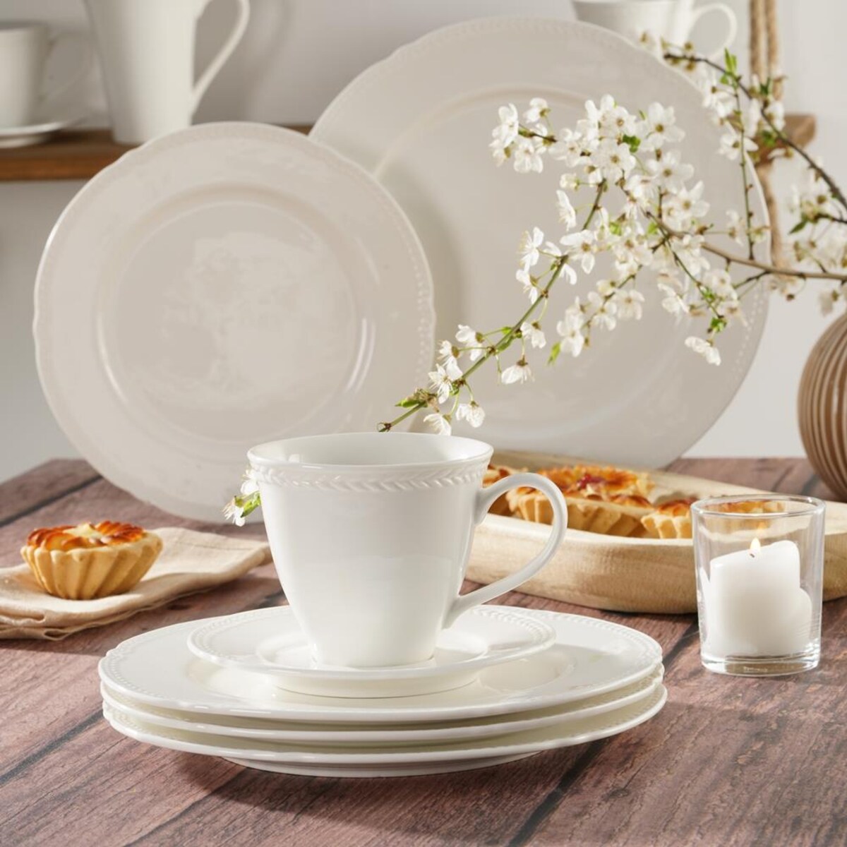 VILLA ITALIA Komplet filiżanek porcelanowych 230 ml 6 sztuk LOZANO