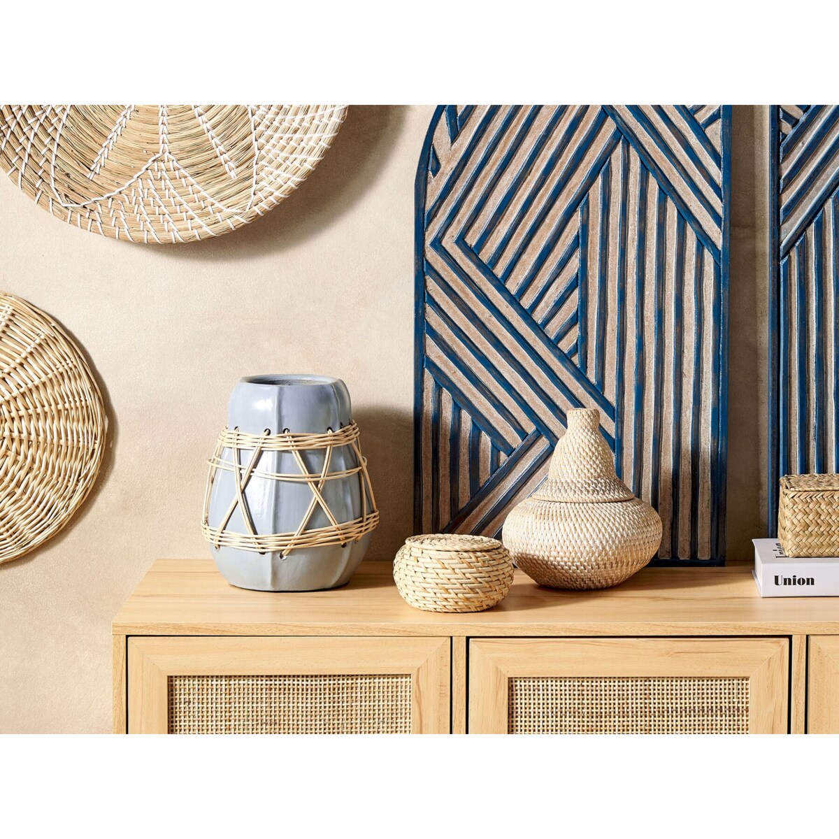 Wazon dekoracyjny z terakoty 27 cm niebieski KAMERING