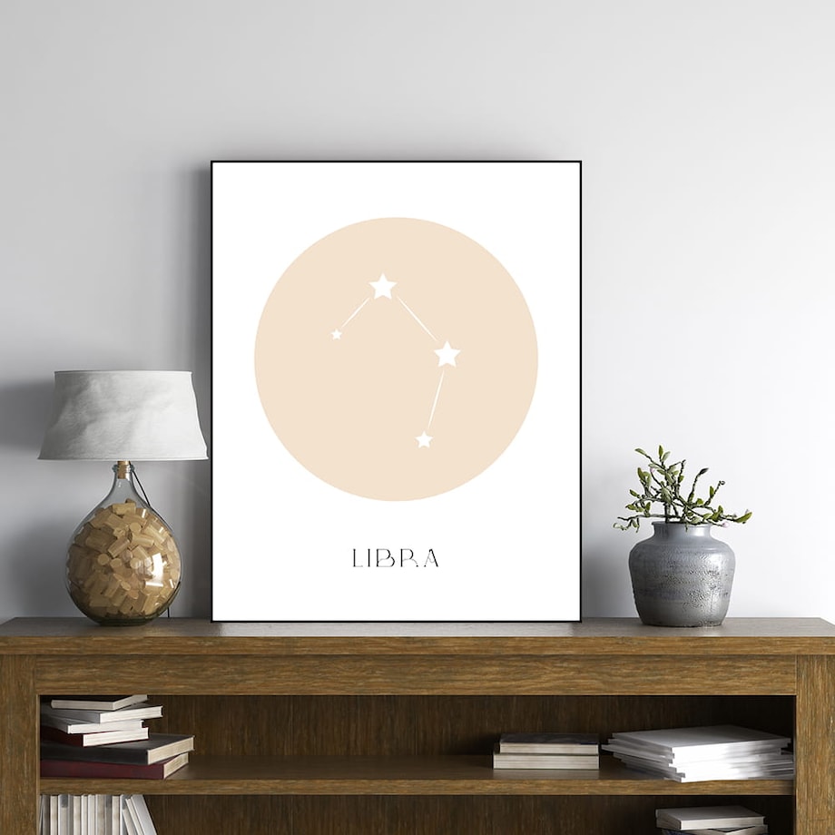 plakat znak zodiaku 2 waga 30x40 cm