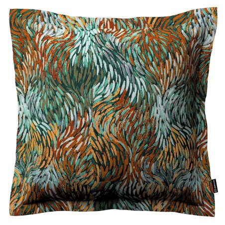 Poszewka Mona na poduszkę 45x45 abstrakcyjny zielono-pomarańczowy wzór