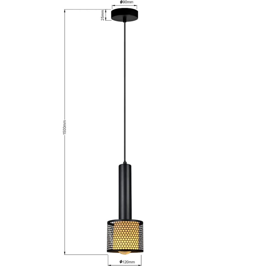 Lampa wisząca Light Prestige Amo czarny 1 x E27 1 szt.