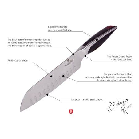 Zestaw 3 noży kuchennych santoku BERLINGER HAUS Phantom