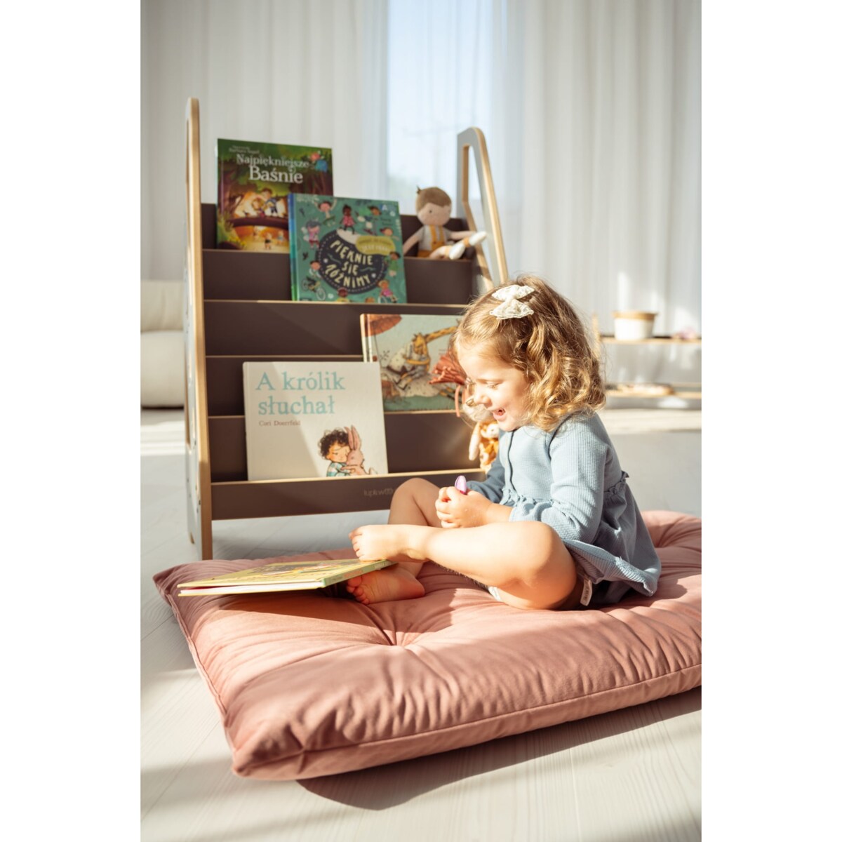 MINI biblioteczka montessori - szara