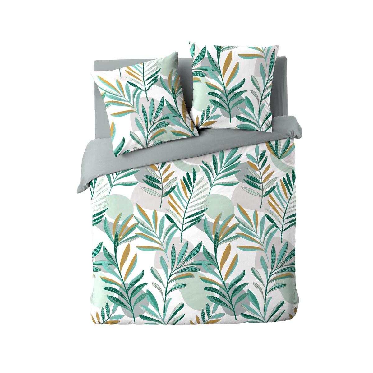 Zestaw pościeli ze wzorem liści, LOUNA, 240 x 220 cm