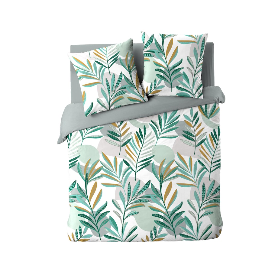Zestaw pościeli ze wzorem liści, LOUNA, 240 x 220 cm