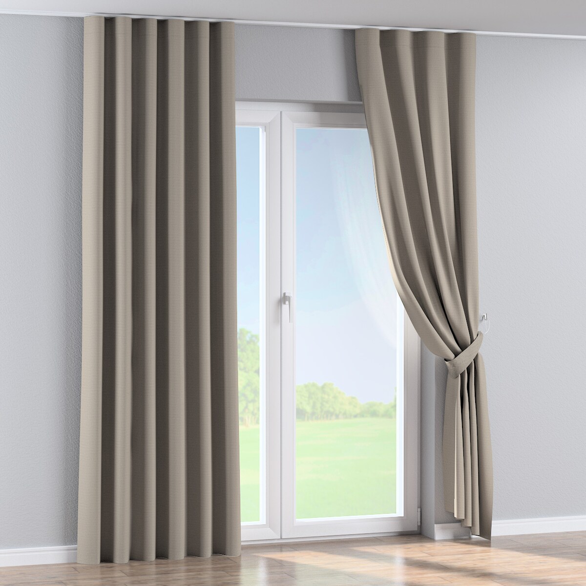 Zasłona na taśmie wave 130x245 beżowy strukturalny