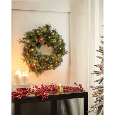 Wieniec świąteczny LED ELBRUS Zielony 60 cm
