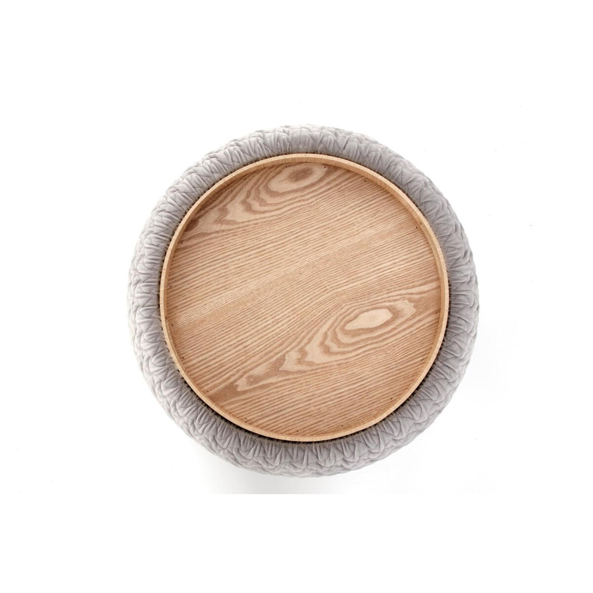 PUFA Z TACĄ Nobo szara ZE SCHOWKIEM tapicerowana