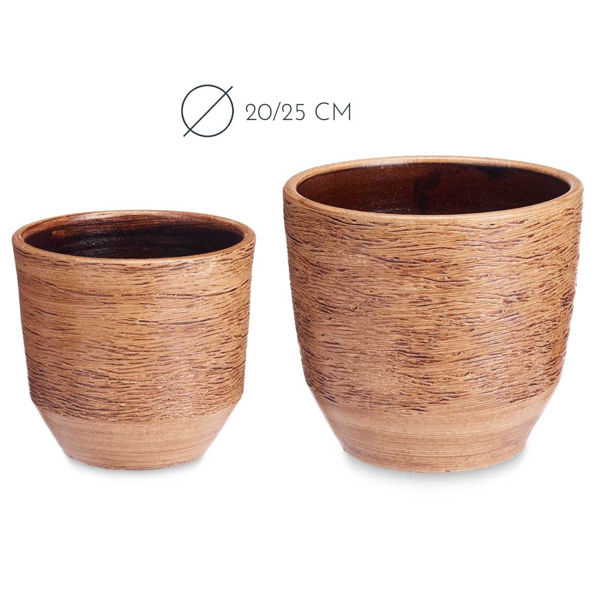 Ceramiczne doniczki DOTS&LINES, 2 sztuki: Ø 20 cm i Ø 25 cm