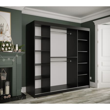 Szafa przesuwna Garderoba MARMUR T1 200 gł. 62 czarny