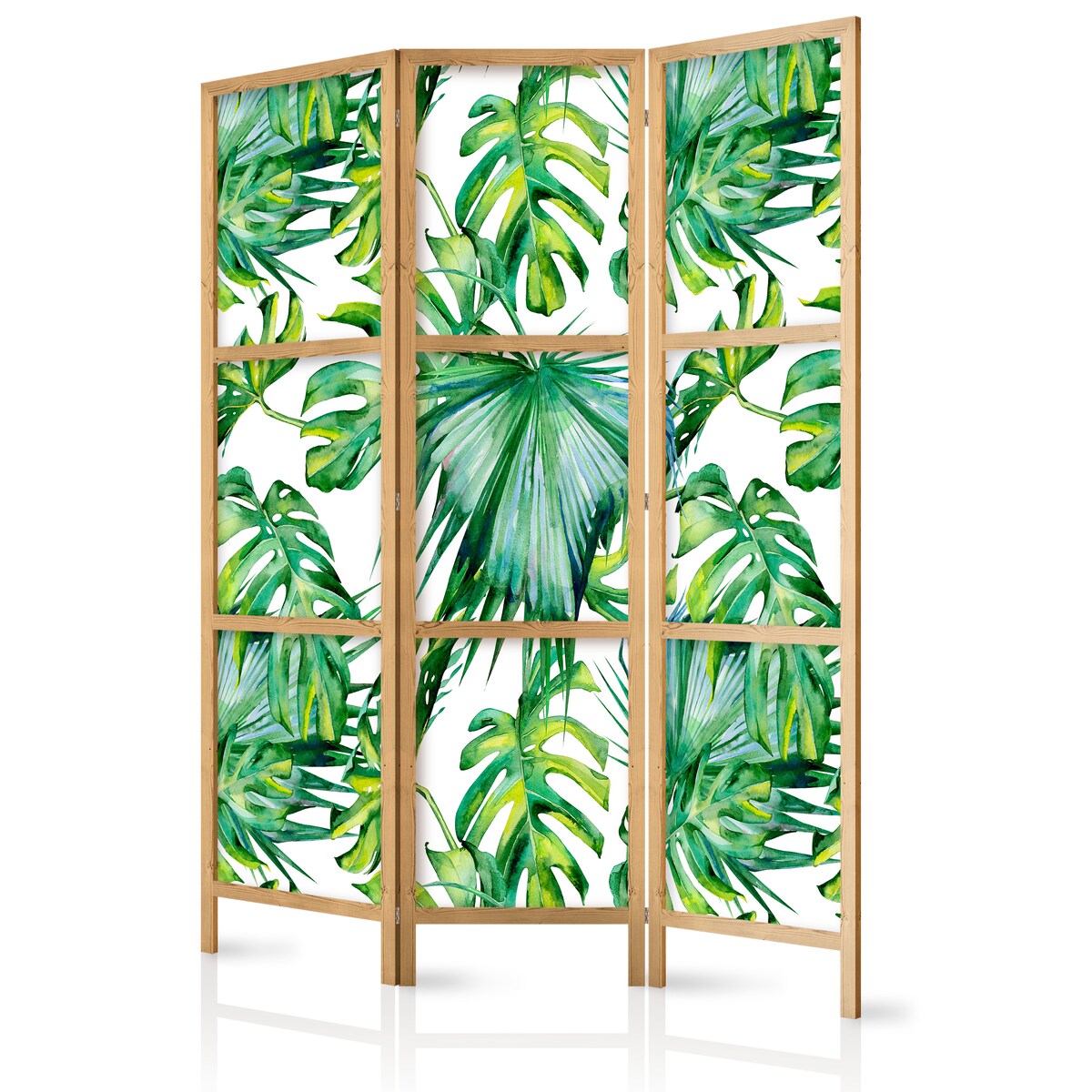 Parawan Japoński 3-panelowy Liście Monstery I Palmy 135x172cm