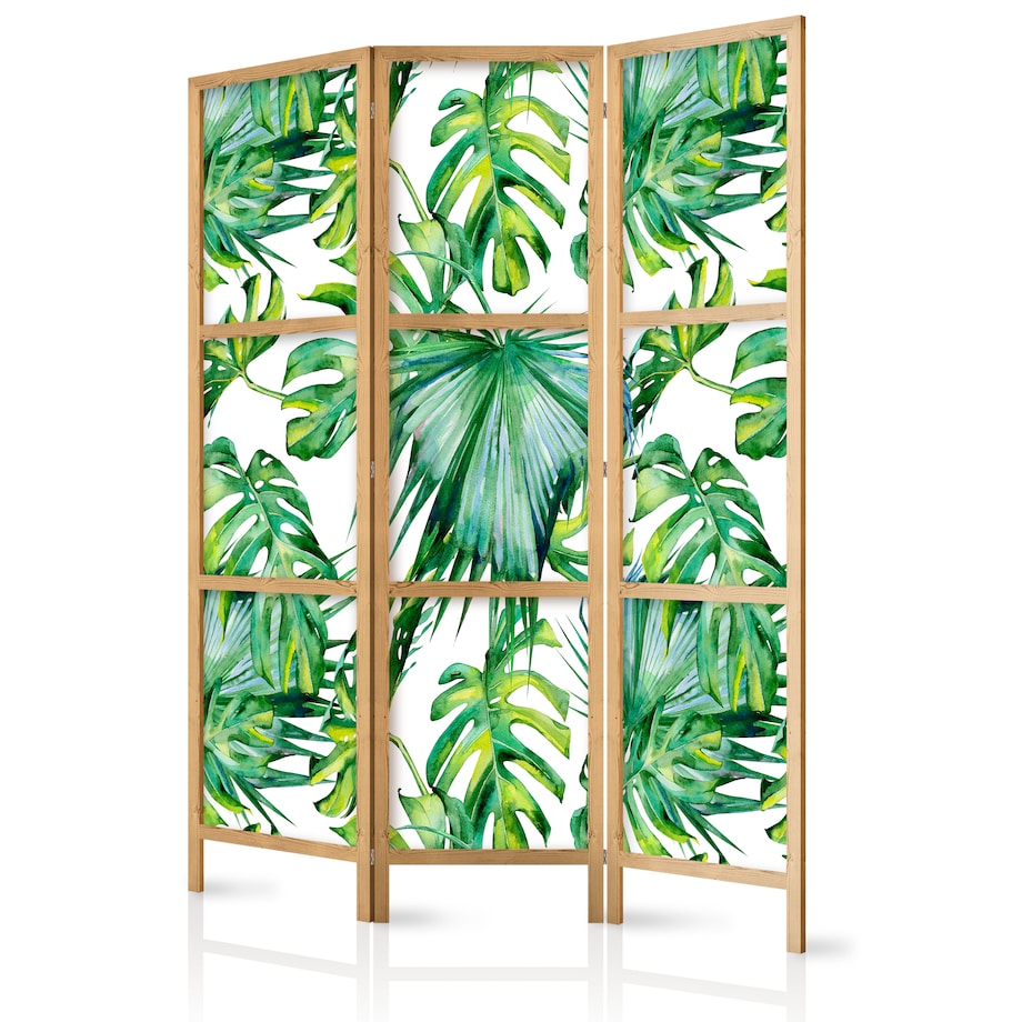 Parawan Japoński 3-panelowy Liście Monstery I Palmy 135x172cm