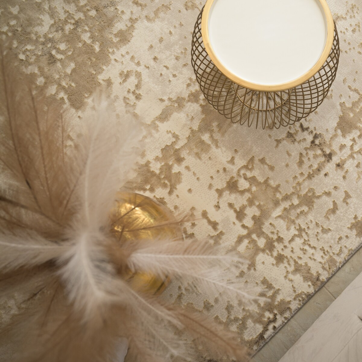 Dywan okrągły nowoczesny Studio 120 cm e-floor OEKO-TEX beżowy