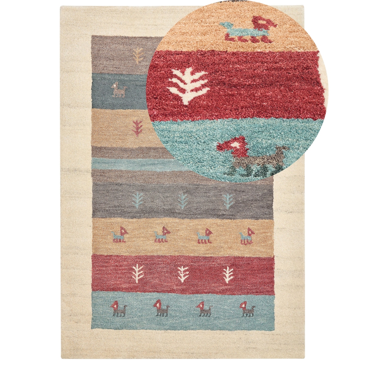 Dywan wełniany gabbeh 160 x 230 cm wielokolorowy SARILAR