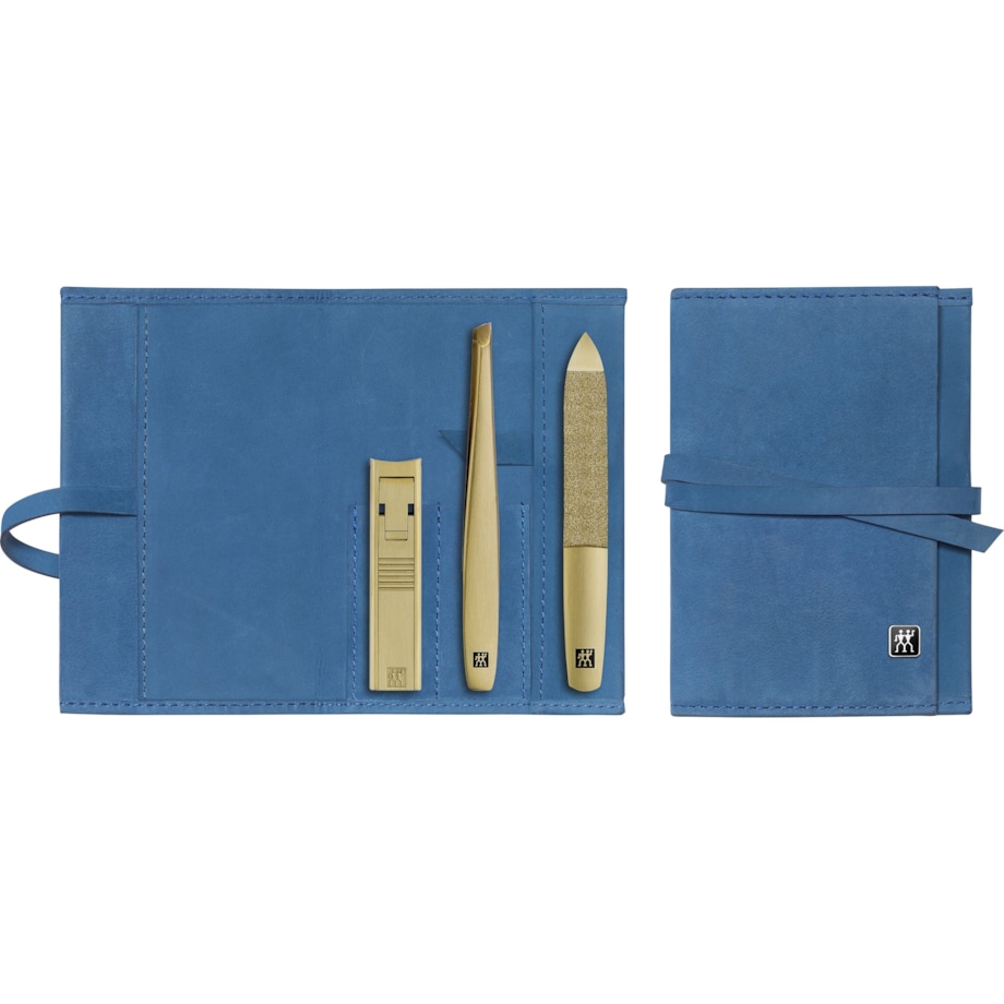 Zestaw do manicure Zwilling Twinox – niebieskie etui, 3 elementy - Niebieski