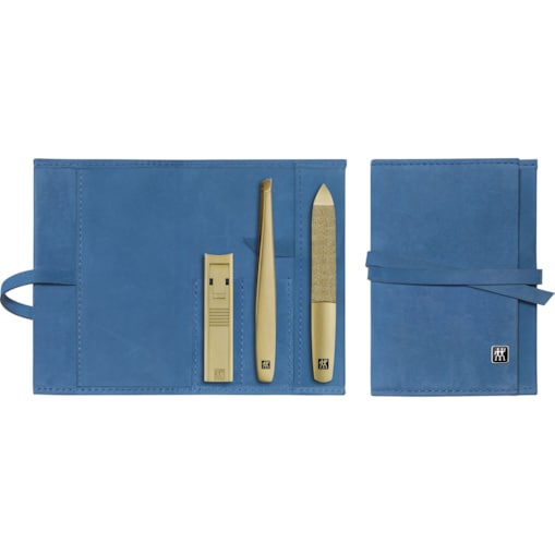 Zestaw do manicure Zwilling Twinox – niebieskie etui, 3 elementy - Niebieski