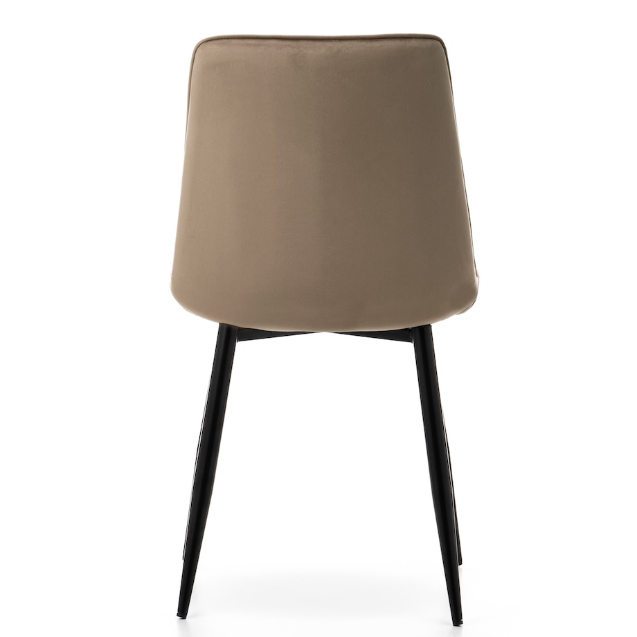 Krzesło tapicerowane welurowe CHIC velvet ciemnobeżowy do salonu jadalni