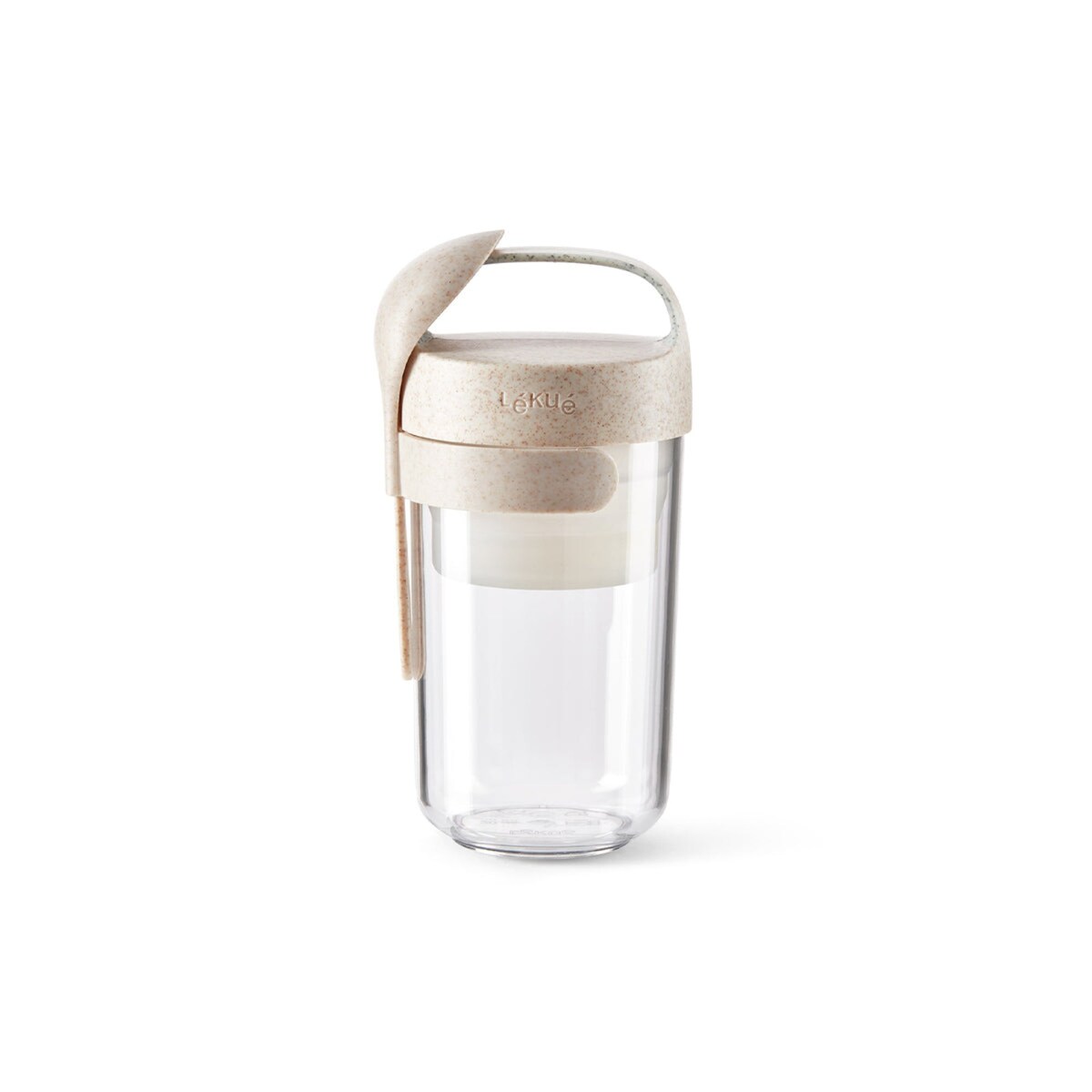 LÉKUÉ TO GO ORGANIC pojemnik na przekąski z łyżką, 600 ml