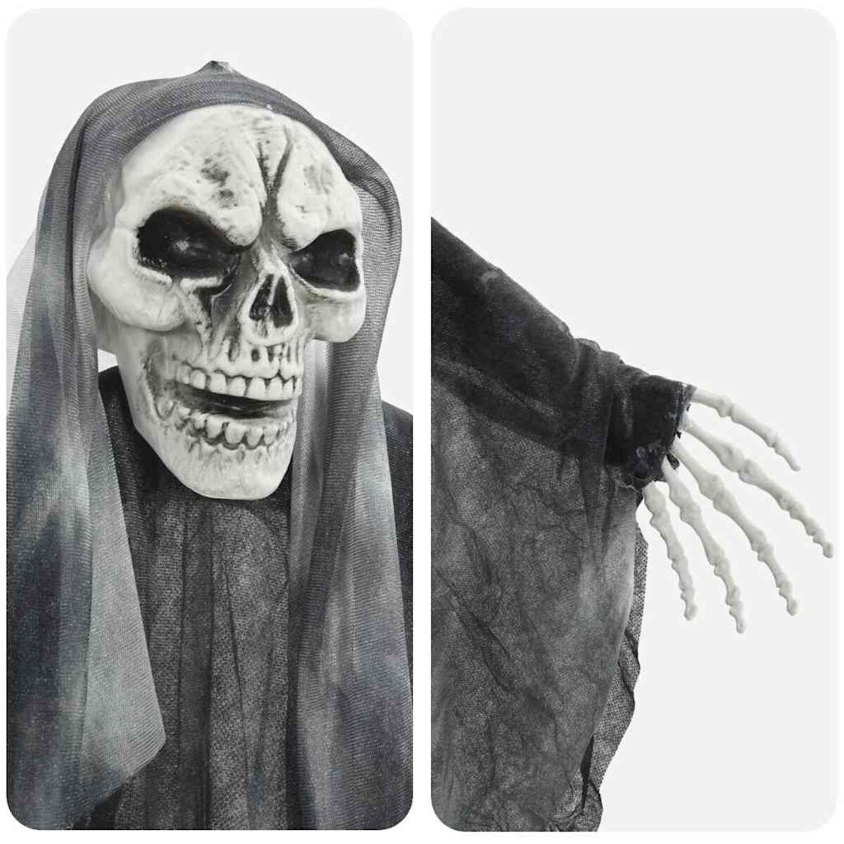 vidaXL Zawieszany Duch Halloween 3 pcs Czarny 66 x 110 cm Poliester