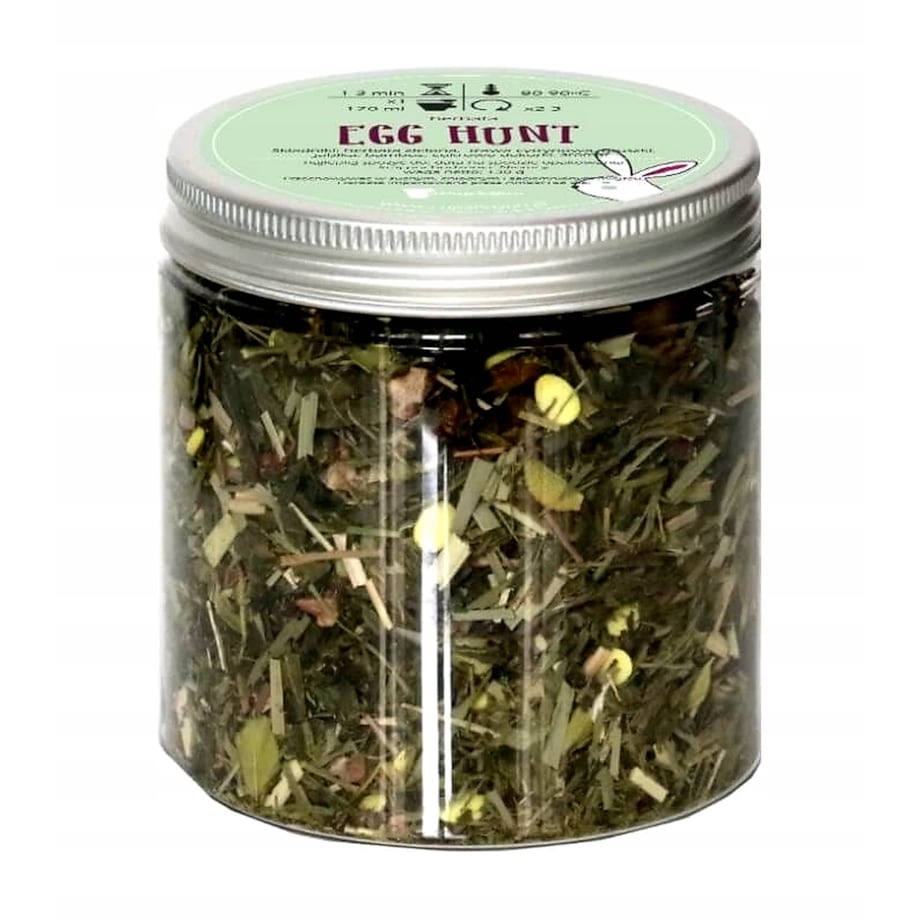 Herbata zielona sypana liściasta EGG HUNT o smaku gruszki prezent upominek na Wielkanoc Zajączka dla kobiety faceta