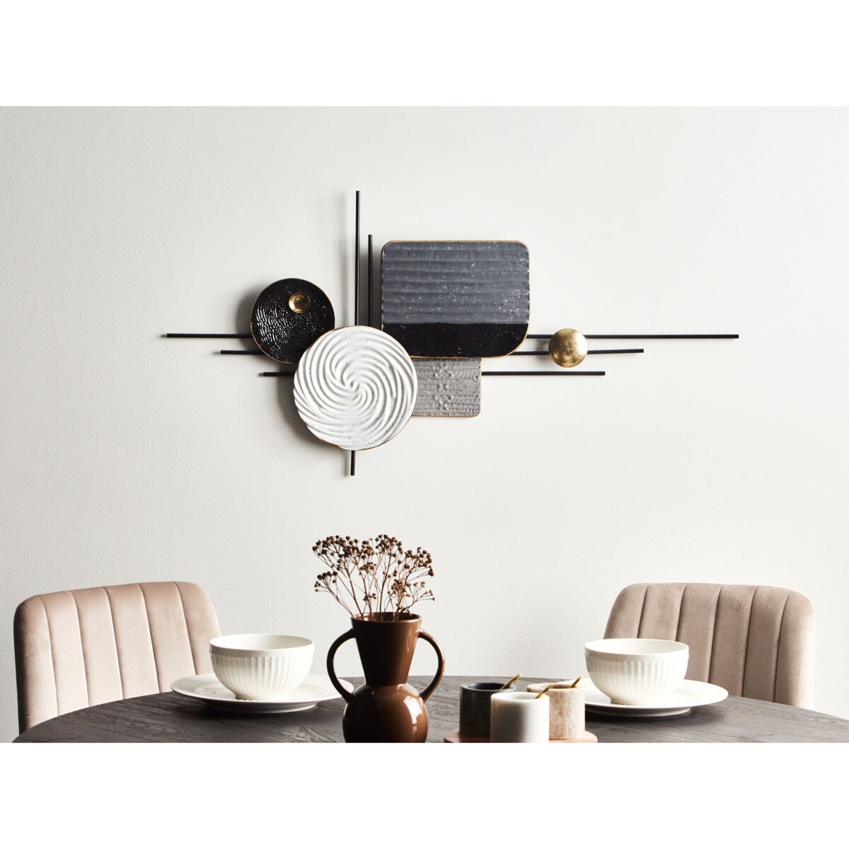 Dekoracja ścienna OVAR Metal 50 cm Szary