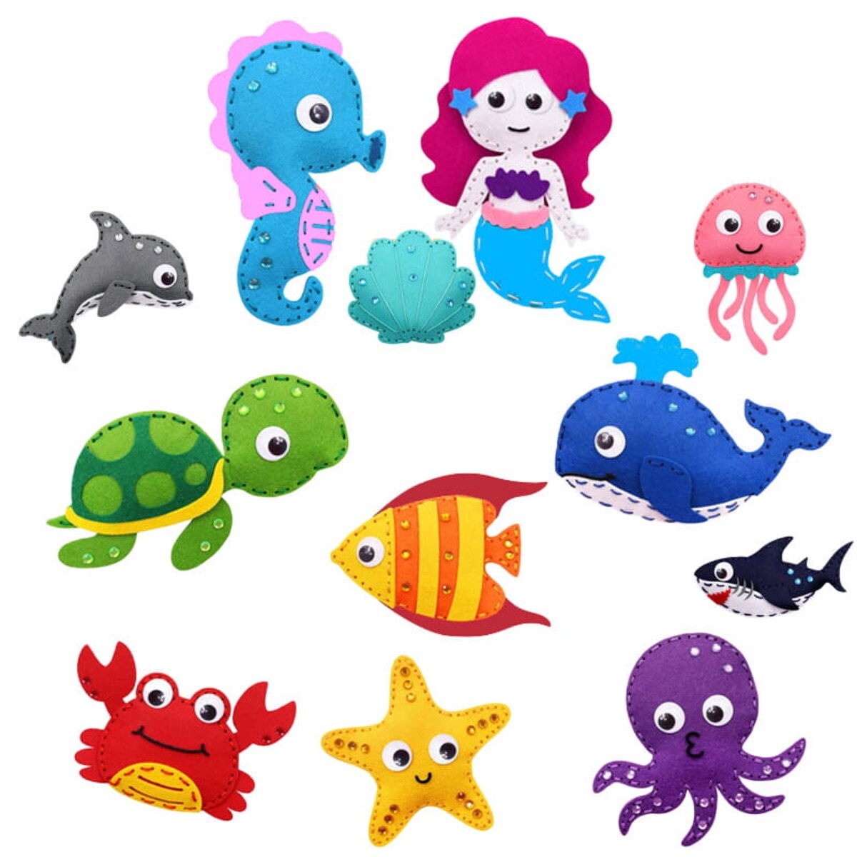 Morze - filcowy zestaw do szycia DIY - 12 elementów