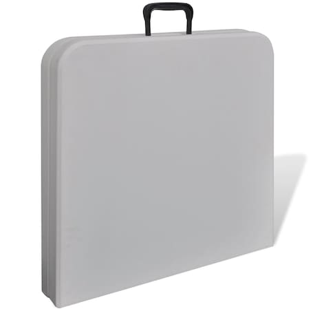vidaXL Składany stół do ogrodu, 122 cm, HDPE, biały