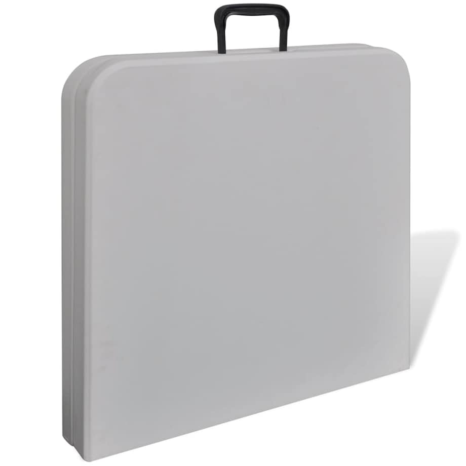 vidaXL Składany stół do ogrodu, 122 cm, HDPE, biały