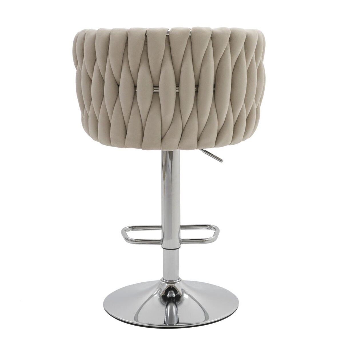 HOKER BAROWY KRZESŁO STOŁEK OBROTOWY DO SALONU KASZMIROWY ROSA CHROME WELUR